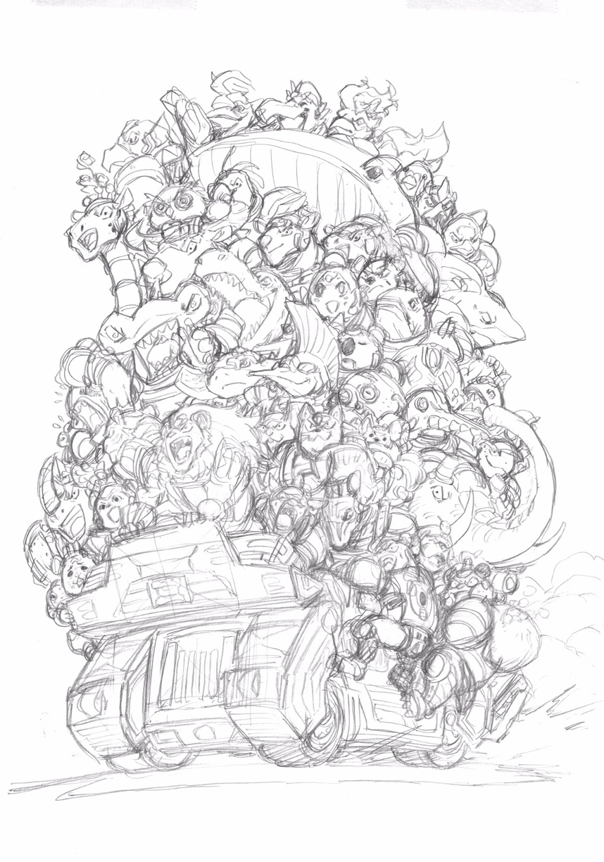 単行本カバーイラスト（下絵）