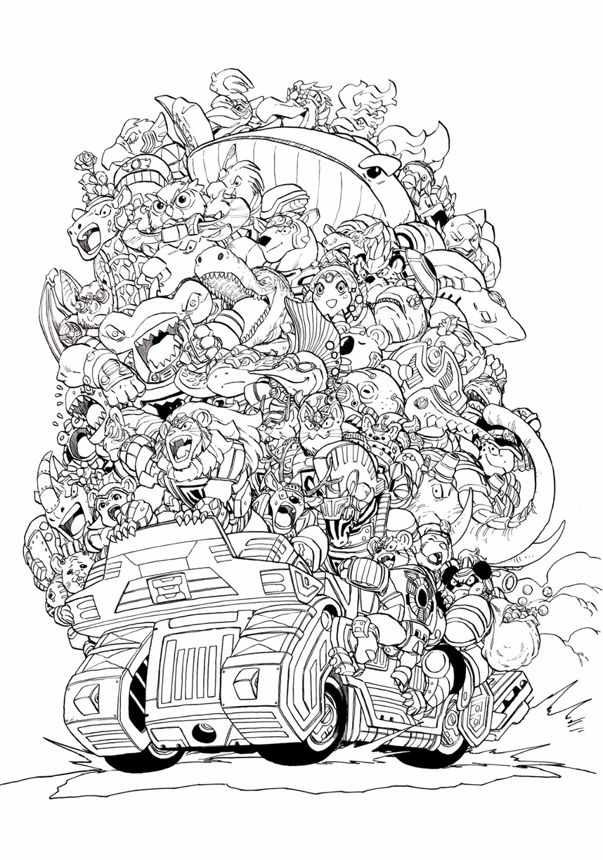 単行本カバーイラスト（線画）