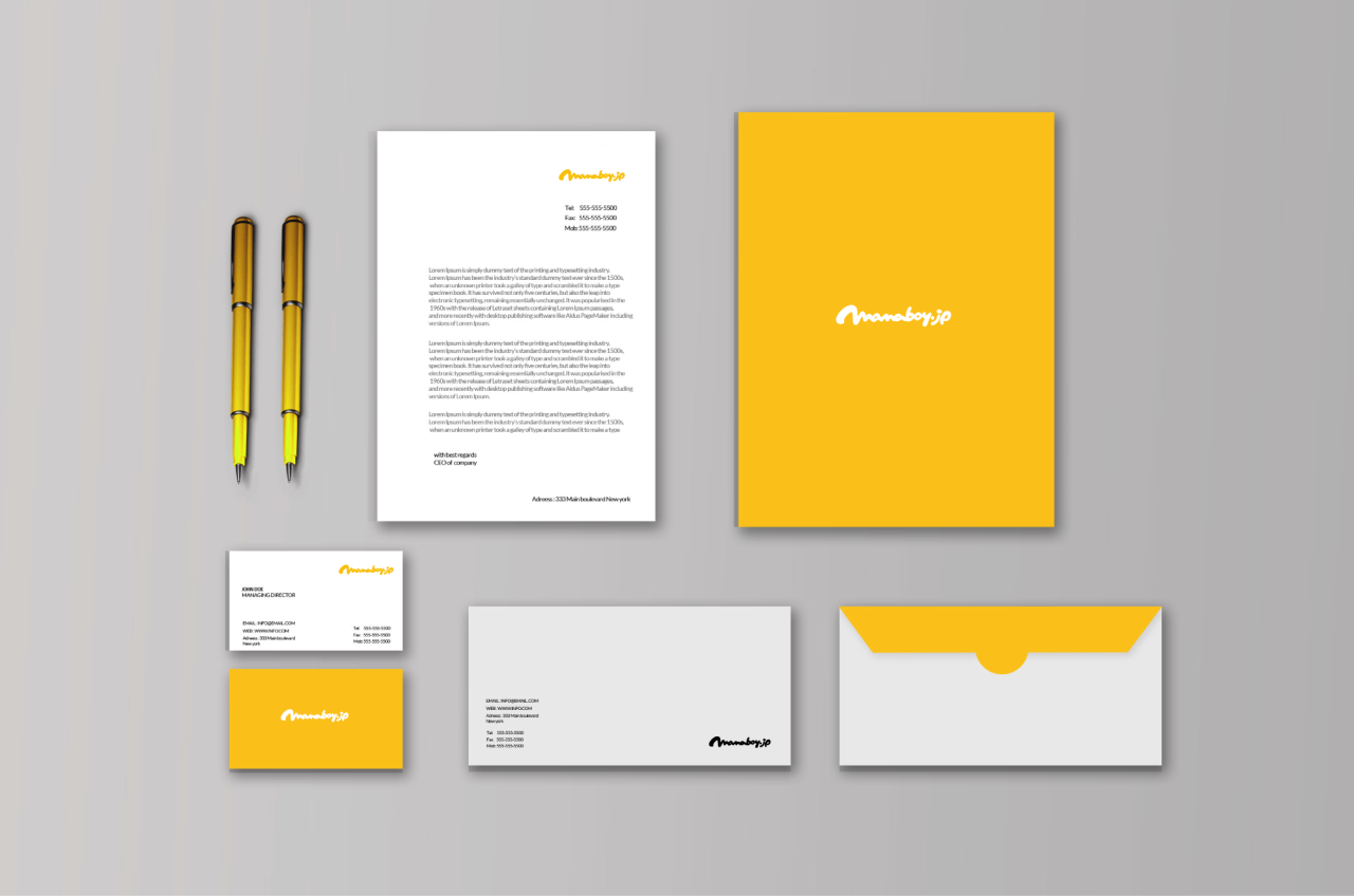 【サンプル】ロゴが作成できたら、いろんな用途に応用することができます。