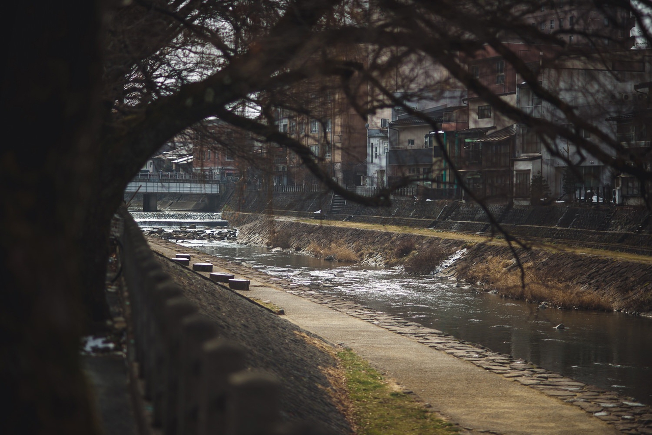 岐阜県高山市　宮川沿い